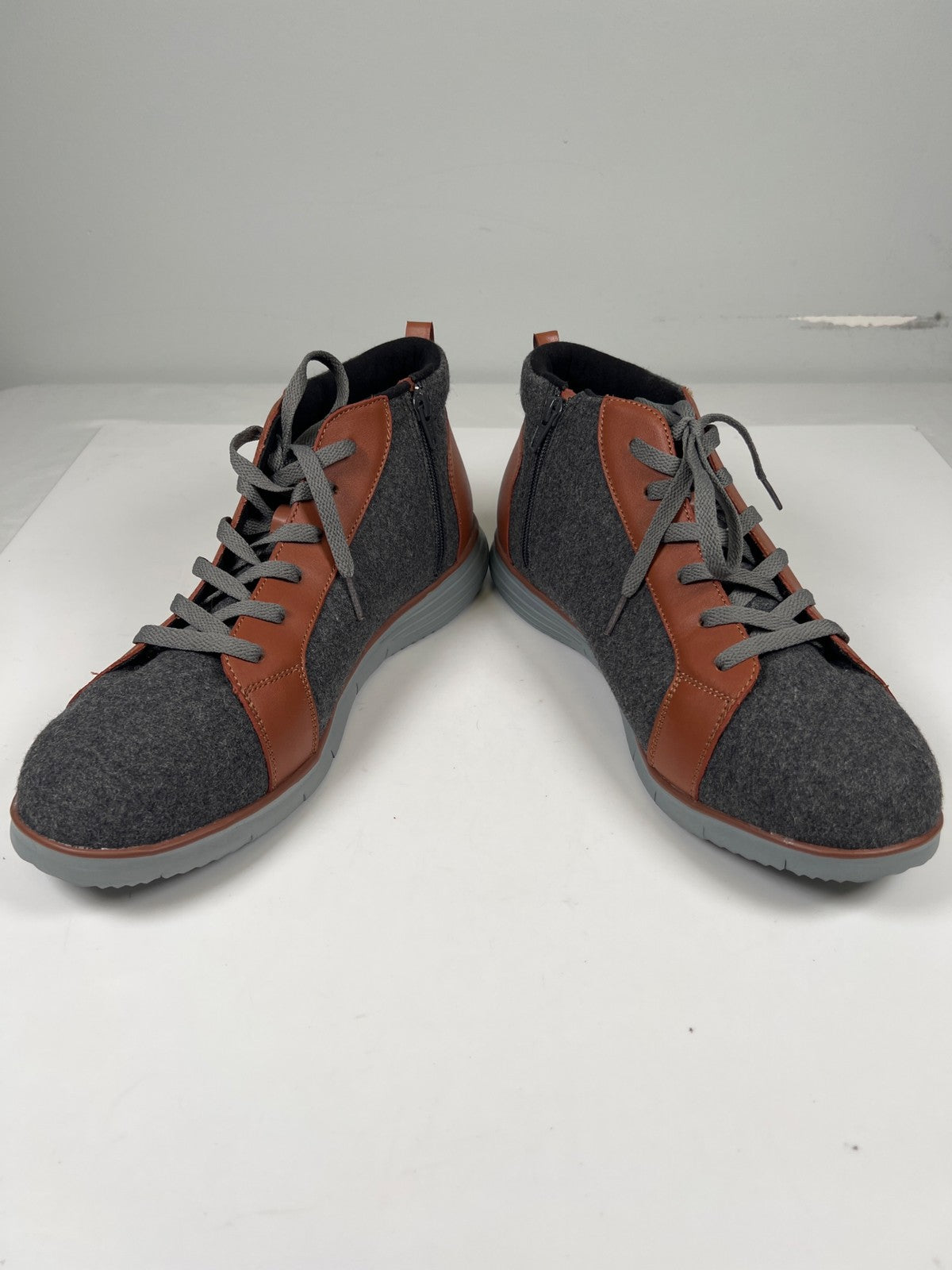 Propet Women’s Gray/Brown Travel Fit Side Zip Booties - 12 X(2E)