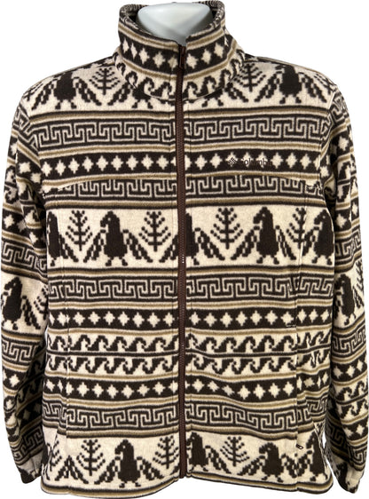 Columbia Men’s Brown Native Navajo Full Zip Fleece Jacket - M