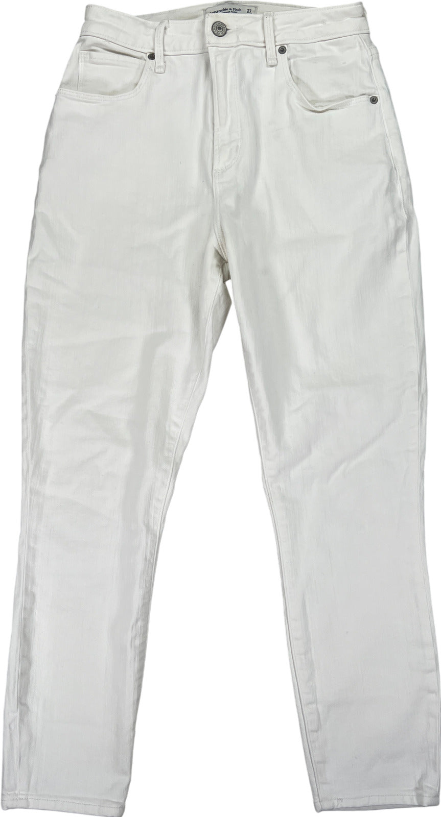 Abercrombie and Fitch Women’s White Super Skinny Ankle Jeans - 27/4