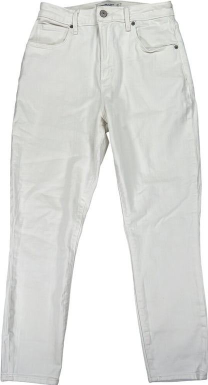 Abercrombie and Fitch Women’s White Super Skinny Ankle Jeans - 27/4