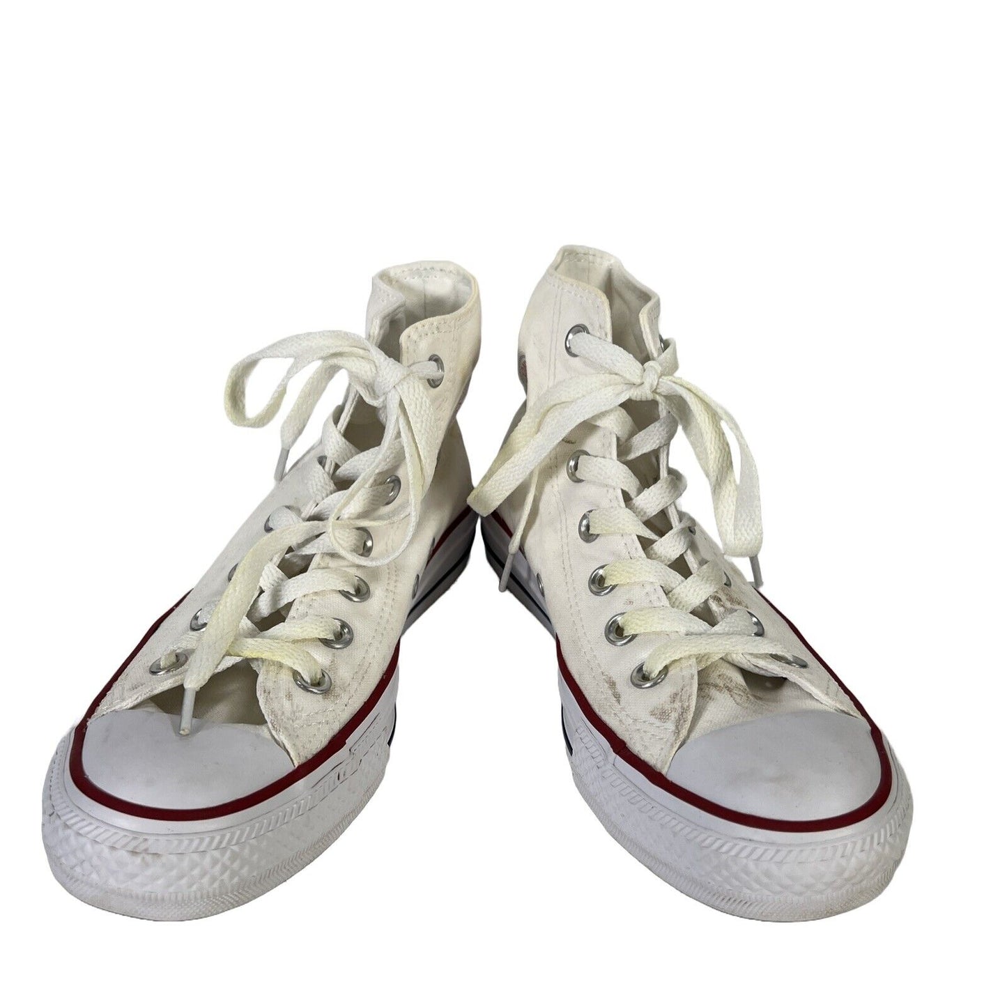 Converse Women's White Lace Up Canvas High Top Sneakers - 6.5