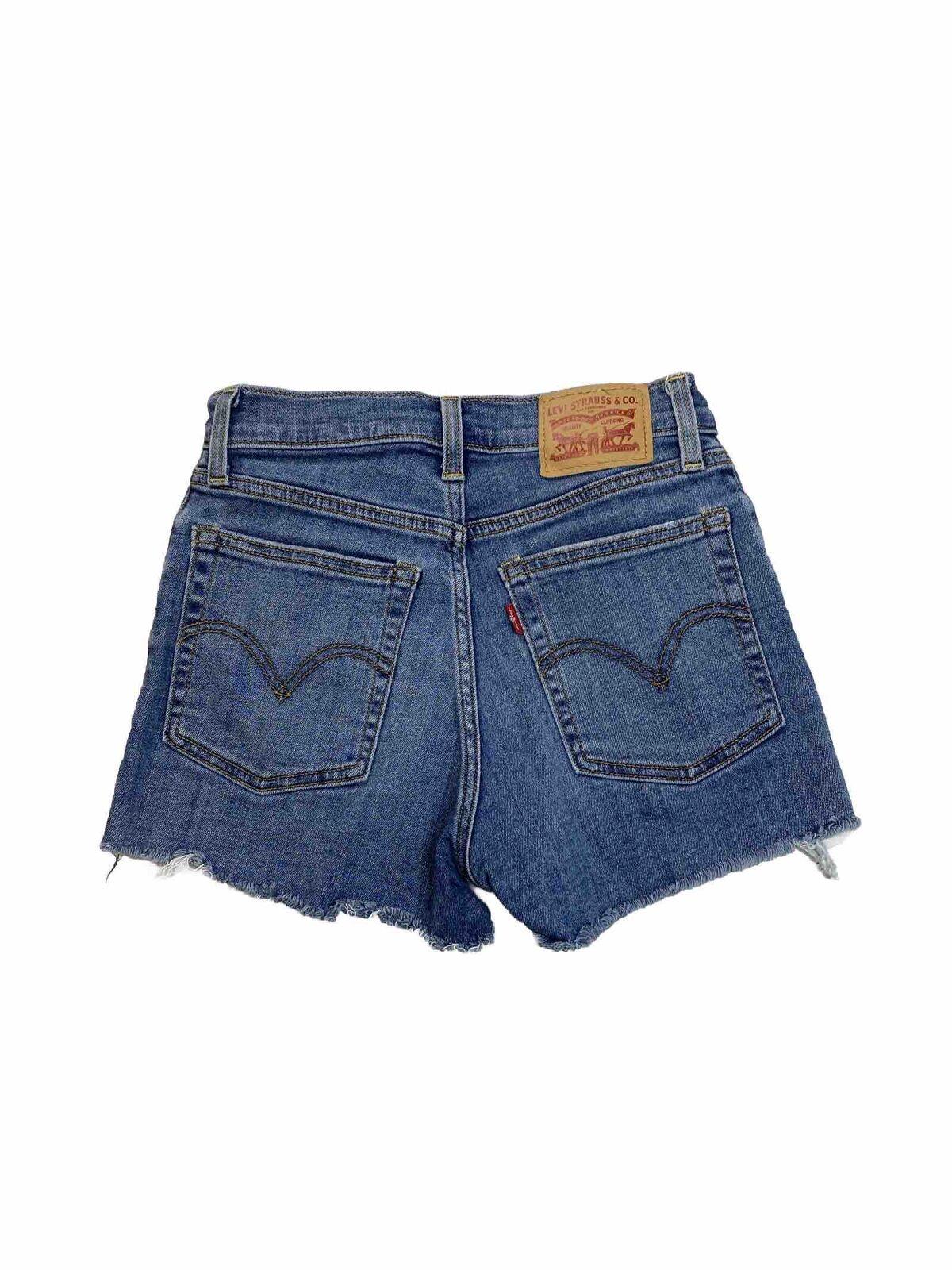 Levi's Women's Medium Wash Frayed Edge Jean Shorts - 25
