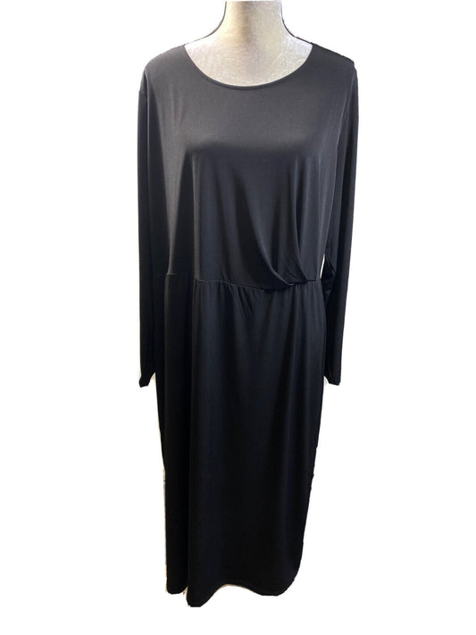 NEW CJ Banks Women's Black Long Sleeve Shift Dress - Plus 2X