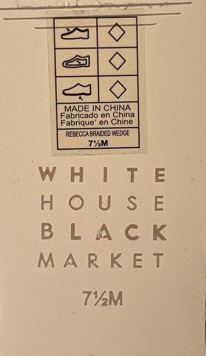 NEW White House Black Market Women's White Espadrille Wedge Sandals - 7.5