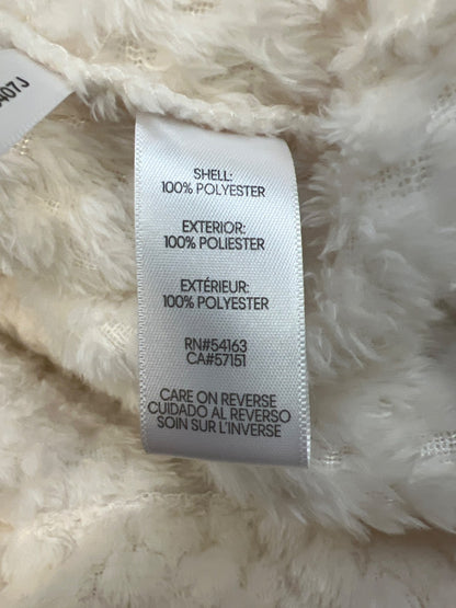 Calvin Klein Women’s Ivory/White Soft Plush Fleece Full Zip Jacket - S