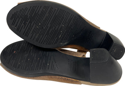 Munro Women’s Gold Metallic Open Toe Slingback Heeled Sandals - 8