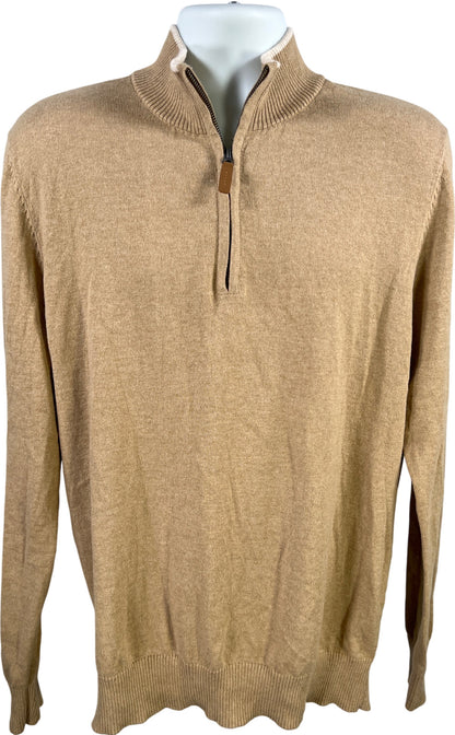 St.Johns Bay Men’s Beige Carmel Super Soft 1/4 Zip Pullover Sweater - XL