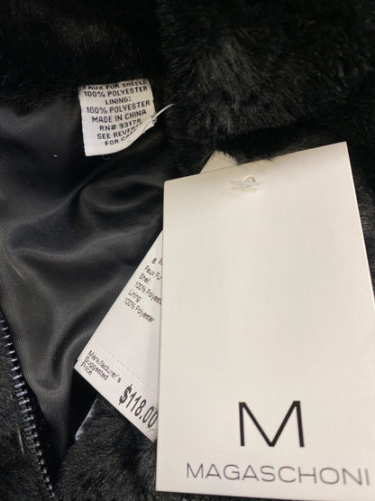M Magaschoni Women’s Black Faux Fur Full Zip. Fashion Jacket - M