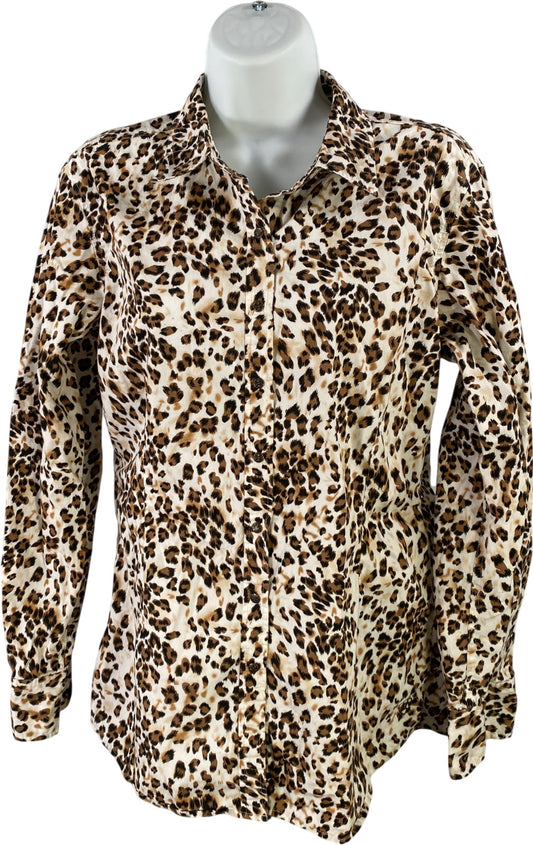 Ariat Women’s Brown Animal Print Long Sleeve Snap Button Up Shirt - L