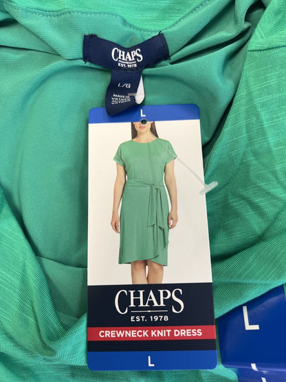 Chaps Women’s Green Crewneck Knit Short Sleeve T-Shirt Dress - L