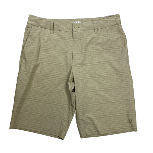 Hang Ten Men's Beige Hybrid Stretch Shorts with Drawstring - 34