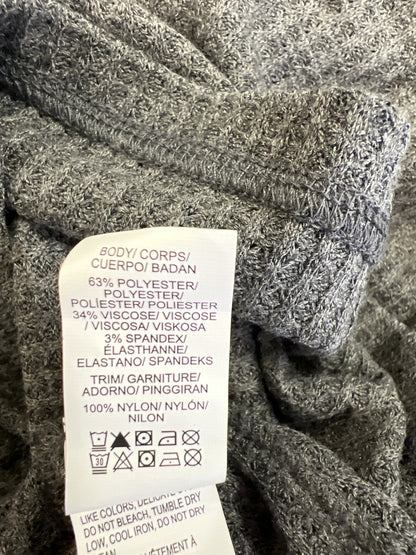 Lucky Brand Women’s Gray Waffle Knit Lace Trim Long Sleeve Shirt - M