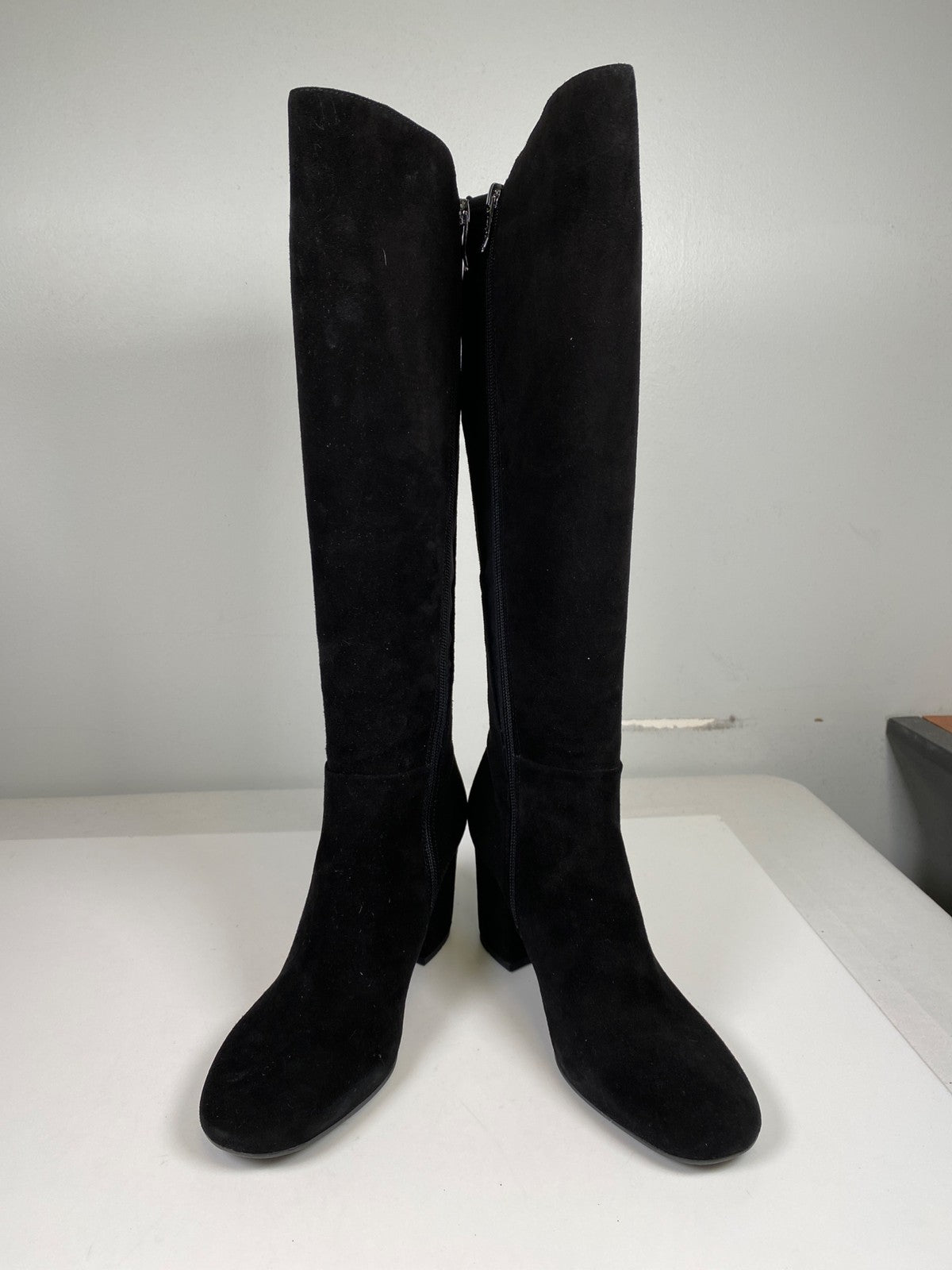 Easy Spirit Women’s Black Suede Bionti Side Zip Tall Riding Boots - 8