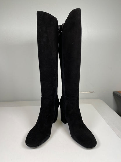 Easy Spirit Women’s Black Suede Bionti Side Zip Tall Riding Boots - 8