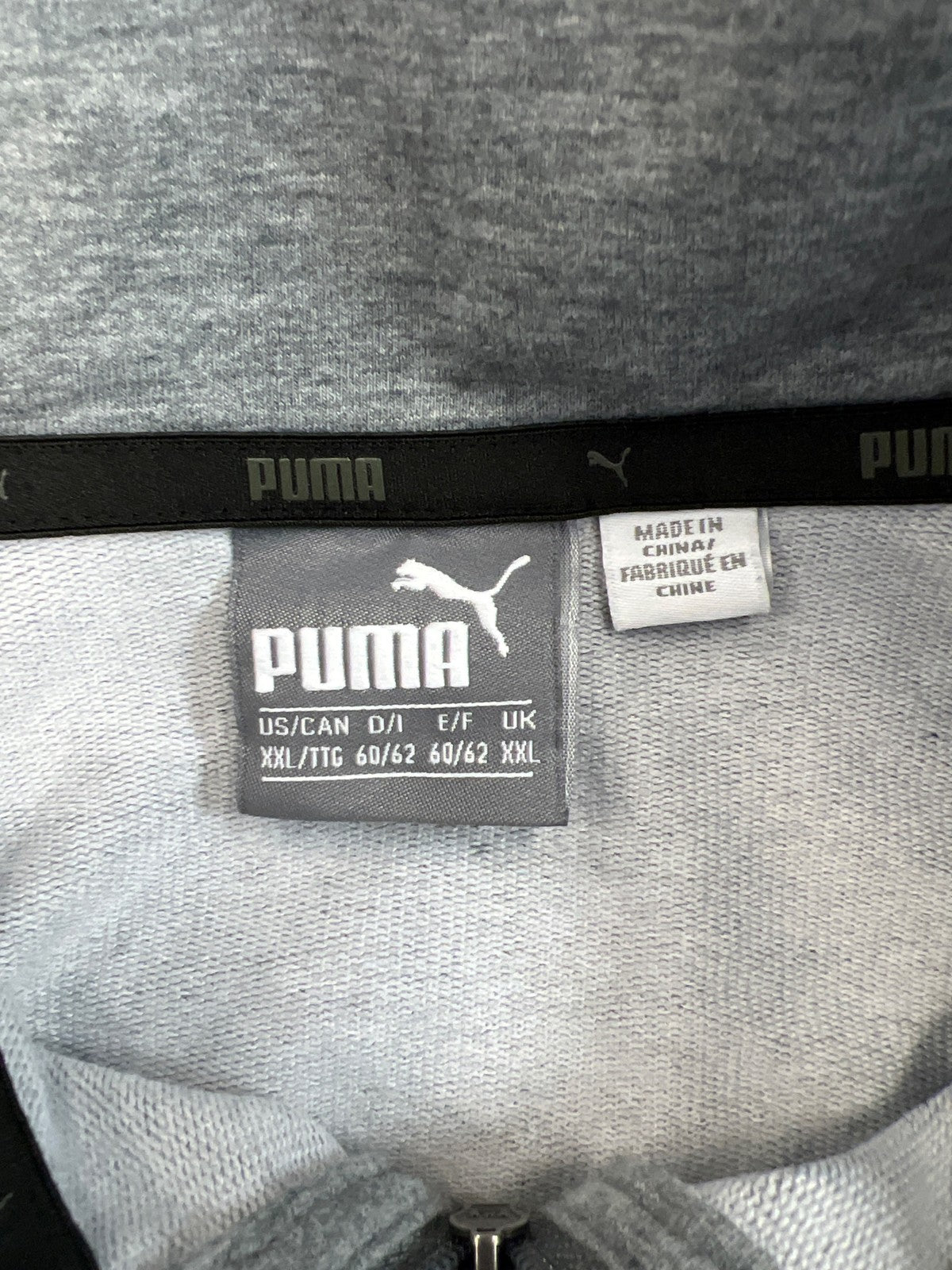 Puma Men’s Gray 1/4 Zip Pullover Long Sleeve Sweatshirt - XXL