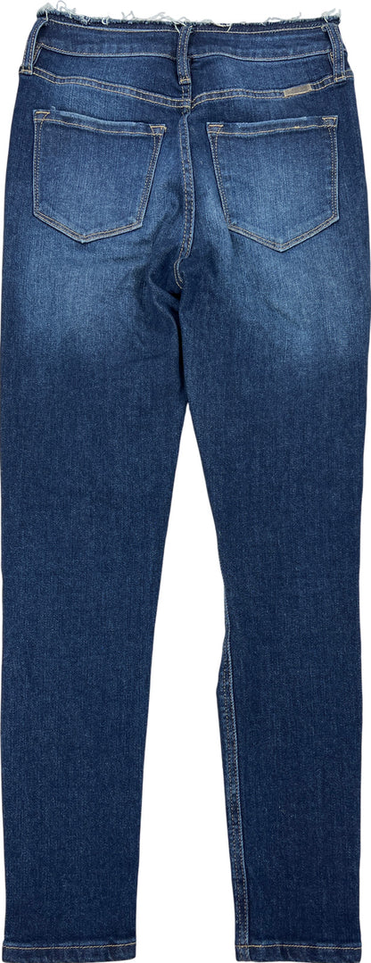 Kancan Women’s Dark Wash Estilo Distressed Skinny Leg Denim Jeans - 3/25