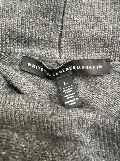 White House Black Market Women’s Gray Beaded Sleeve Cardigan Sweater - L