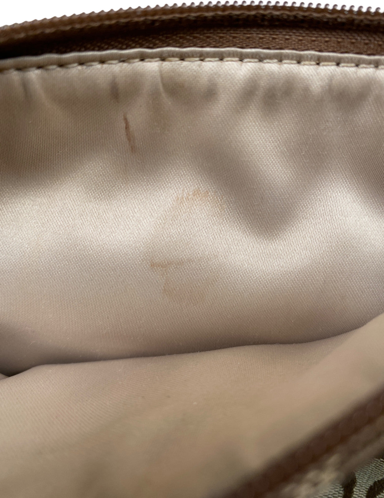 Coach Women’s Beige Khaki Signature Pink Trim Small Crossbody Purse