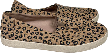 Toms Women’s Tan/Brown Cheetah Animal Print Avalon Slip On Canvas Loafers - 7