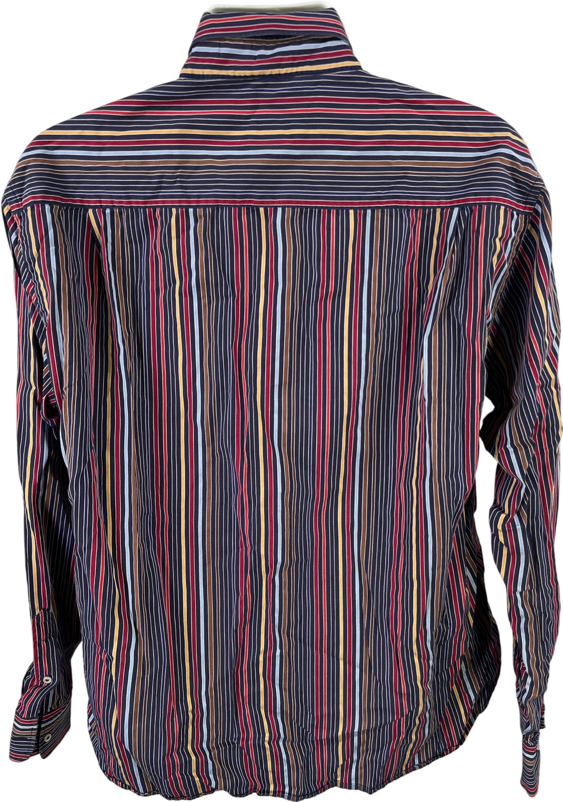 Paul and Shark Men’s Blue Striped Long Sleeve Button Up Shirt - 44