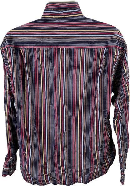 Paul and Shark Men’s Blue Striped Long Sleeve Button Up Shirt - 44