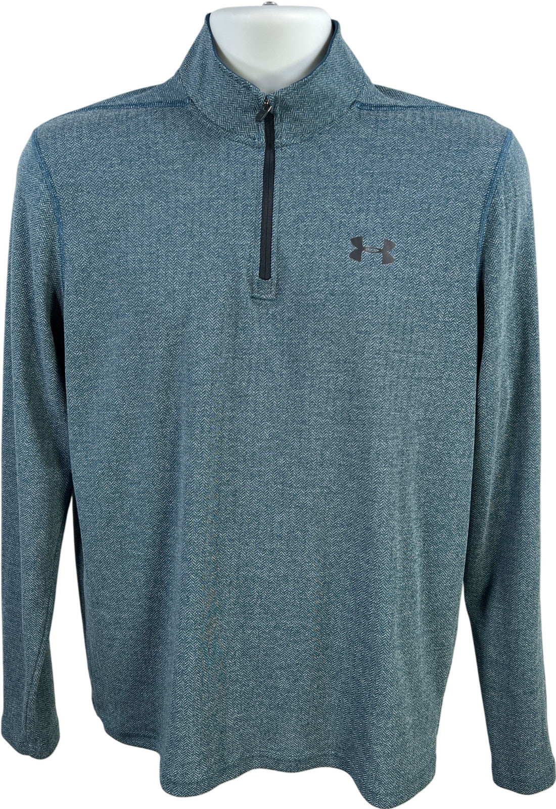 Under Armour Men’s Blue Threadborne Long Sleeve 1/4 Zip Athletic Shirt - M