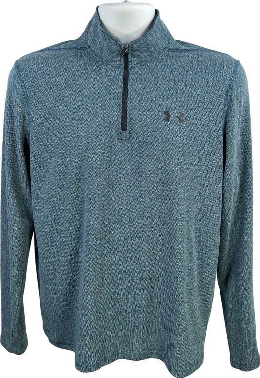 Under Armour Men’s Blue Threadborne Long Sleeve 1/4 Zip Athletic Shirt - M