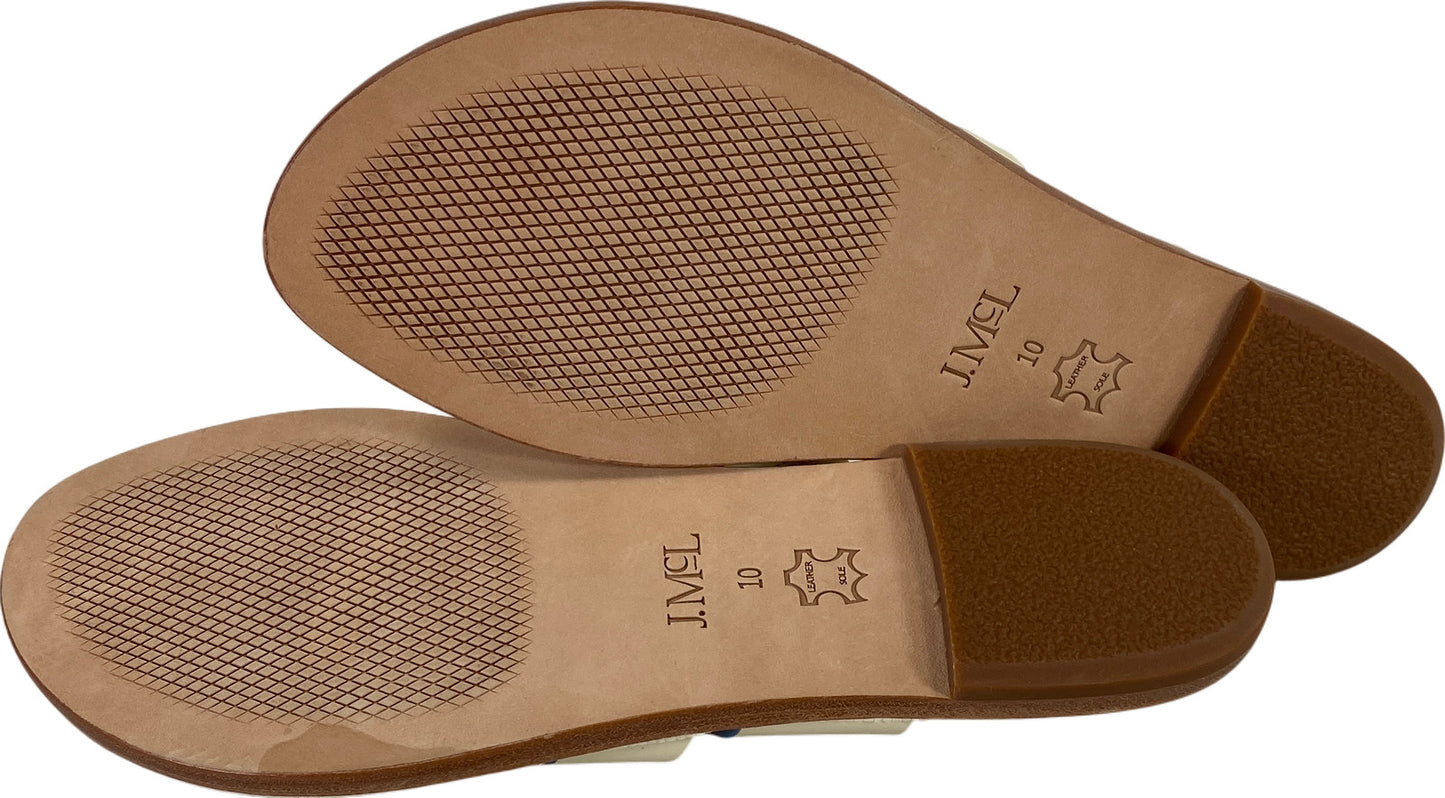 J.McLaughlin Women’s Ivory/White Leather Strappy Sandals - 10