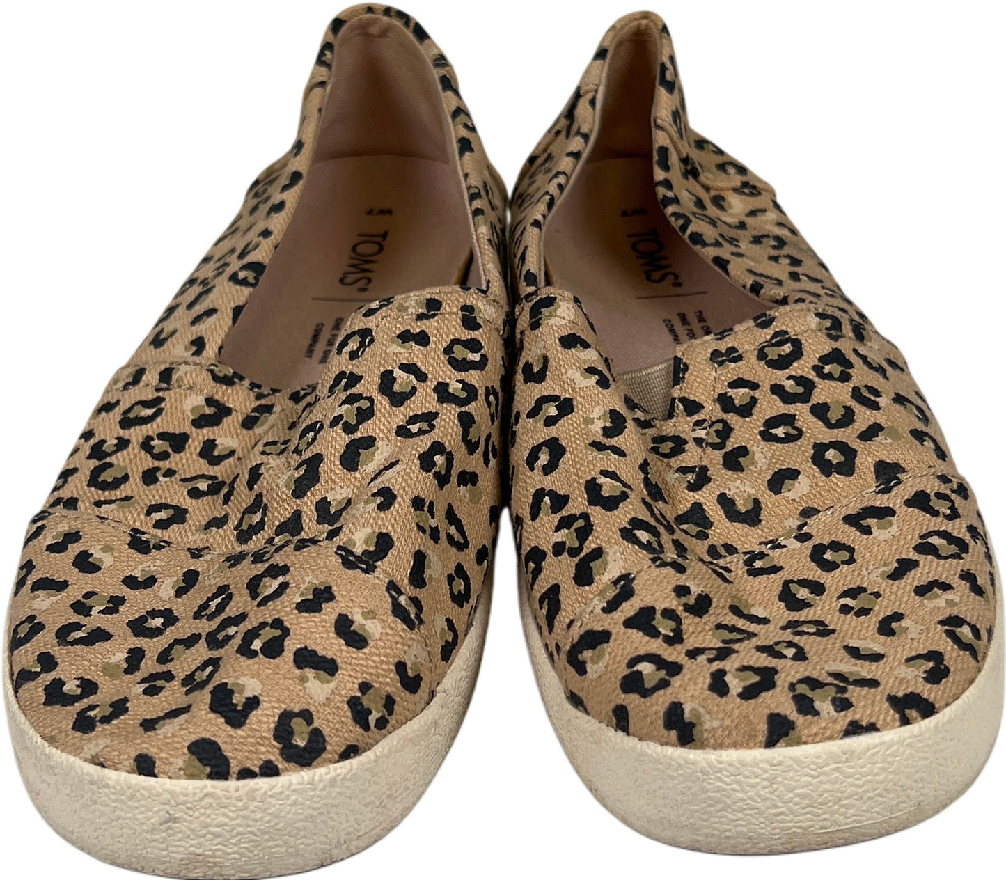 Toms Women’s Tan/Brown Cheetah Animal Print Avalon Slip On Canvas Loafers - 7