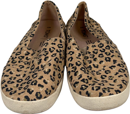 Toms Women’s Tan/Brown Cheetah Animal Print Avalon Slip On Canvas Loafers - 7