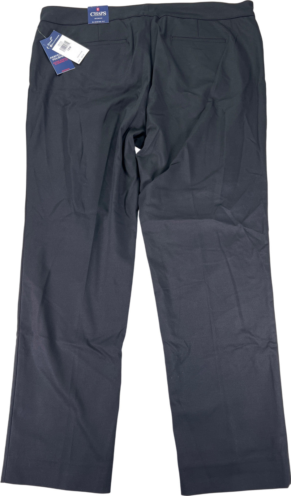 Chaps Women’s Black Super Stretch Slim Leg Dress Pants - 18w