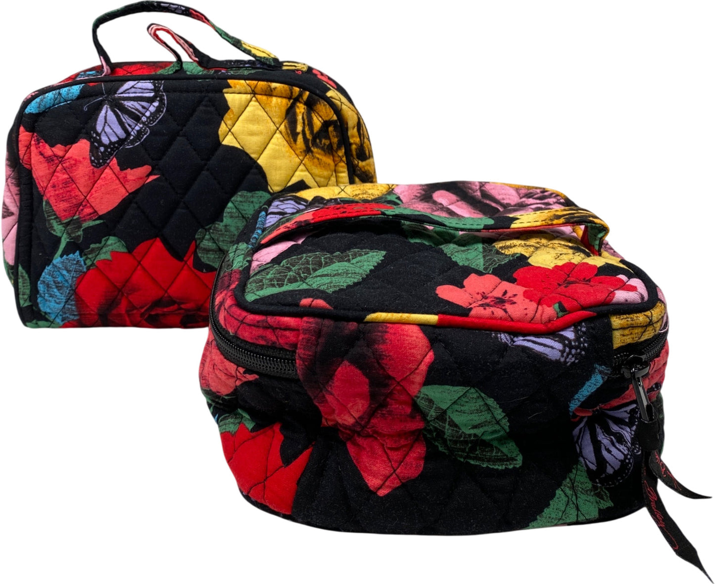 Vera Bradley Women’s Black Havana Rose Travel Jewelry Organizer and Cosmetic Bag