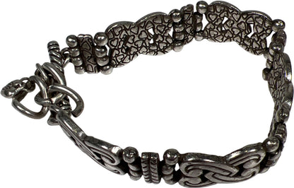 Brighton Silver Tone Manzanita Interlocking Hearts 7” Toggle Bracelet