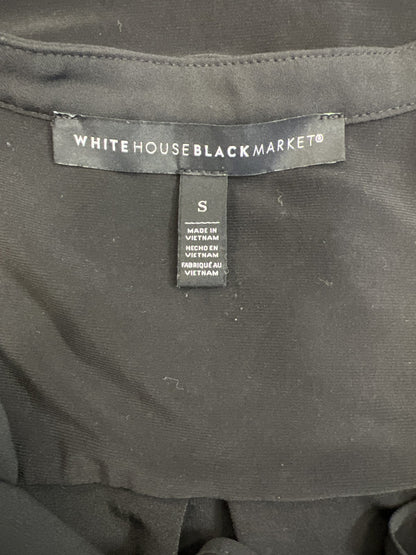 White House Black Market Women’s Black Sleeveless Ruffle Front Blouse - S