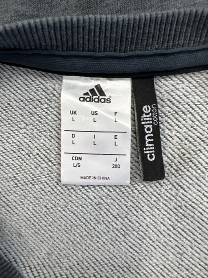 Adidas Men’s Gray Climalite Cotton Crewneck Sweatshirt Pullover - L