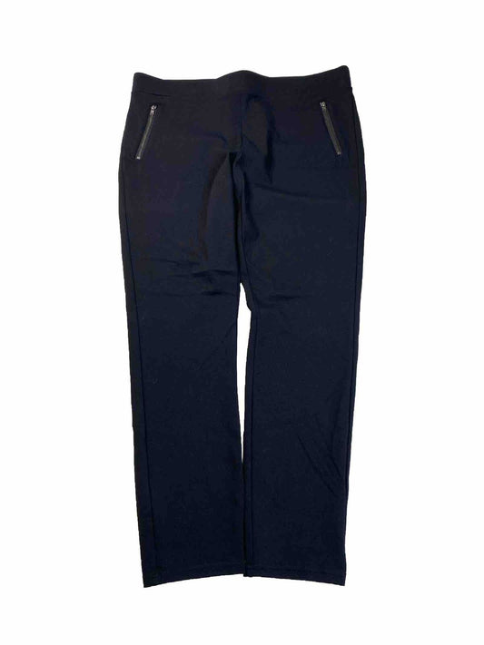 Ann Taylor Women's Black Slim Leg Pull On Stretch Dress Pants - L