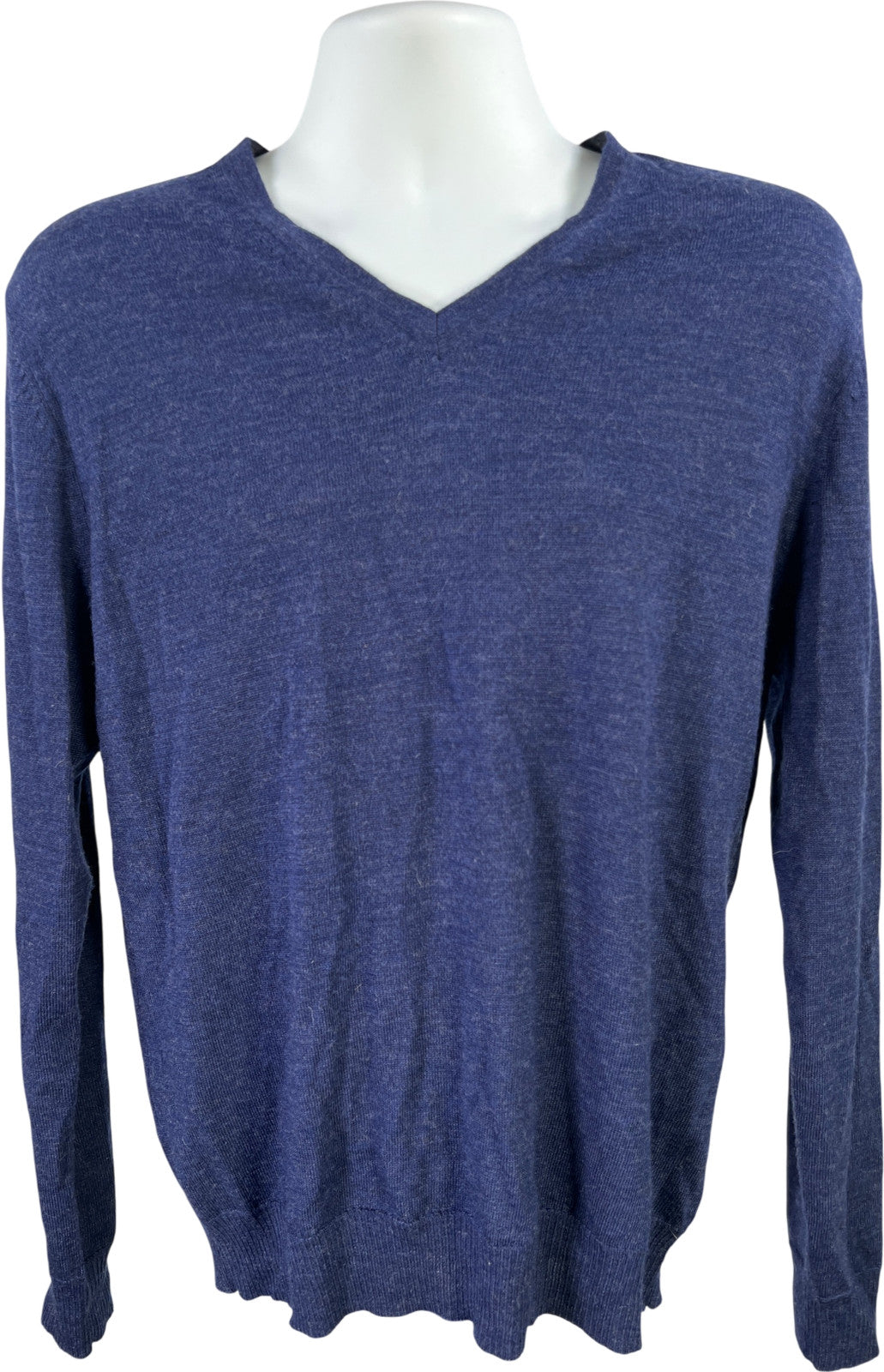 Calvin Klein Men’s Blue Fine Merino Wool Long Sleeve Sweater - M