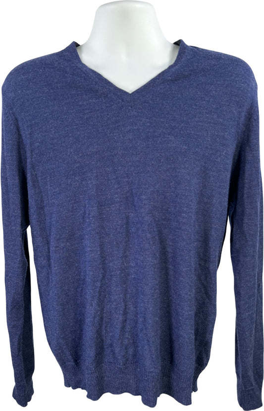 Calvin Klein Men’s Blue Fine Merino Wool Long Sleeve Sweater - M