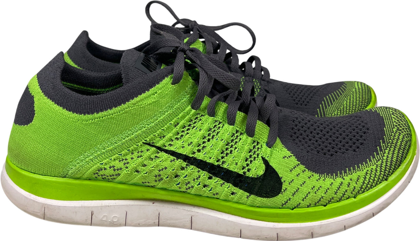Nike Men’s Green/Gray Free 4.0 Flyknit Lace Up Athletic Shoes - 11
