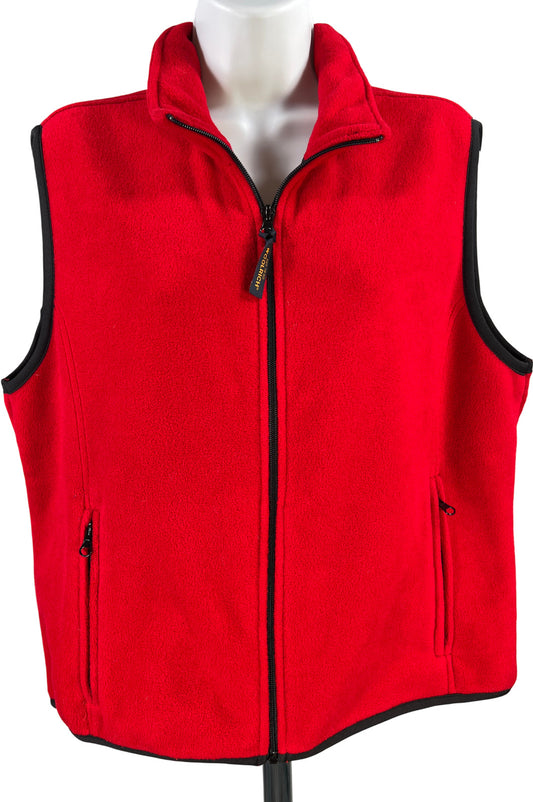Woolrich Women’s Red Sleeveless Fleece Full Zip Vest - L