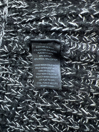 White House Black Market Women’s Black Ruffle Trim Knit Cardigan Sweater - S