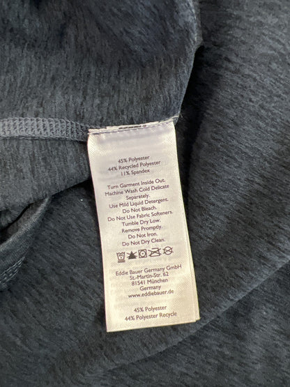 Eddie Bauer Women’s Blue Train Ascent Long Line Twilit Open Wrap Top - M Petite