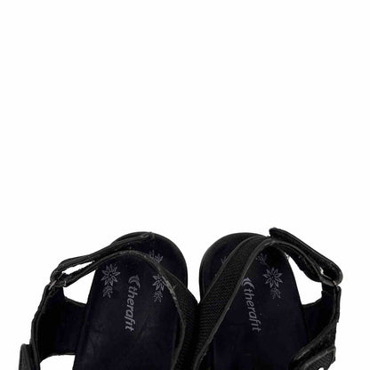 Therafit Women's Black Slingback Open Toe Walking Sandals - 10