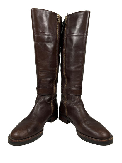 Coach Women’s Brown Leather Eva Full Zip Riding Boots - 8.5