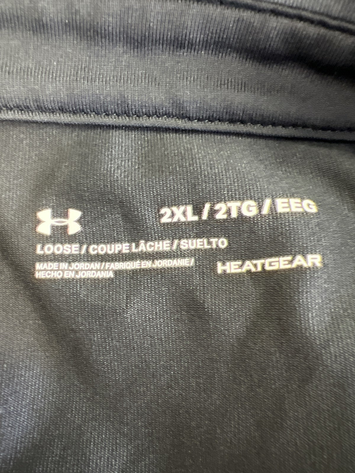 Under Armour Men’s Black/Gray HeatGear Short Sleeve Athletic Polo Shirt - 2XL