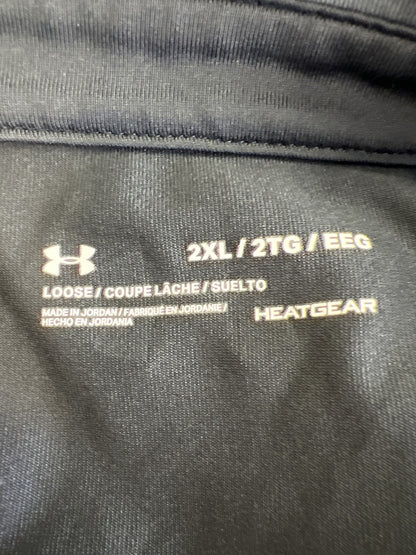Under Armour Men’s Black/Gray HeatGear Short Sleeve Athletic Polo Shirt - 2XL