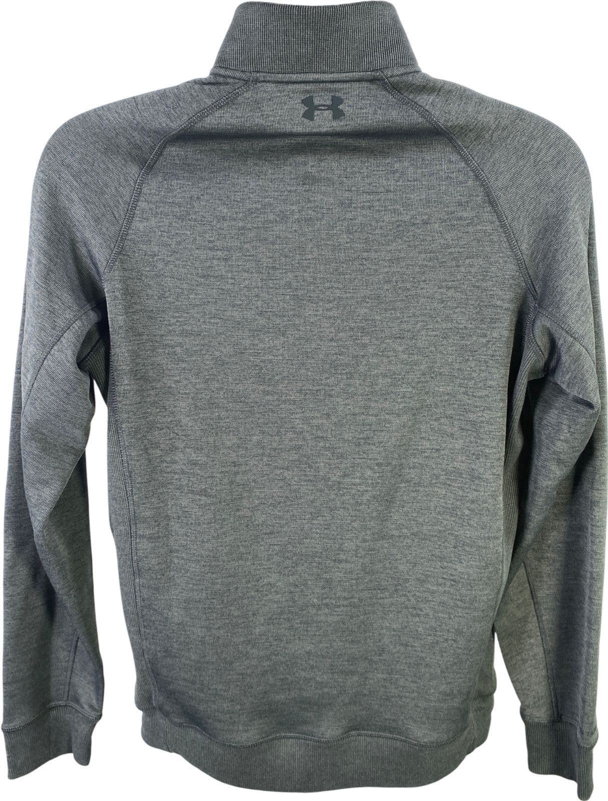 Under Armour Men’s Gray/Blue Fleece Lined 1/4 Zip ColdGear Pullover Sweater - M