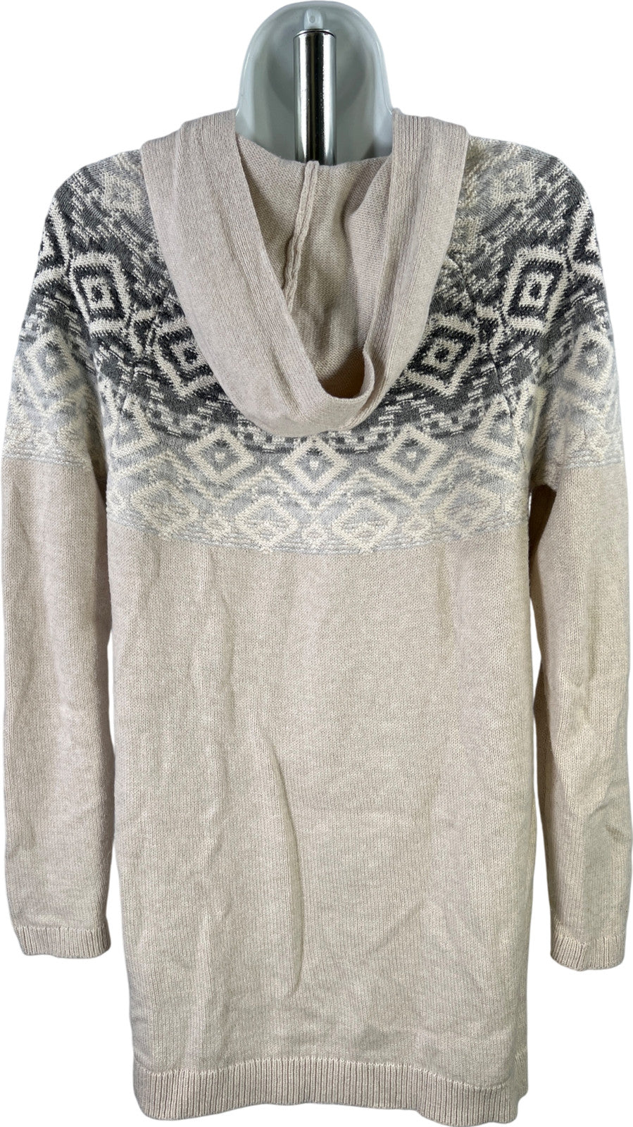J.Jill Women’s Ivory Knit Long Sleeve Hooded Tunic Sweater - S