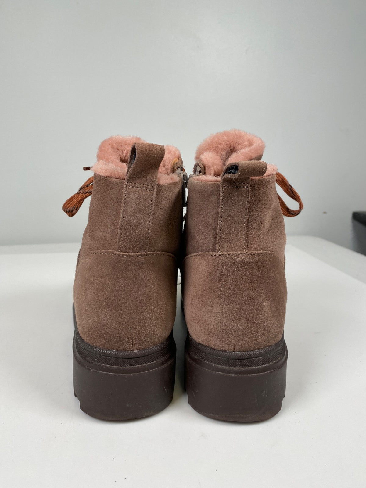 Naturalizer Women’s Brown/Pink Suede Julian Combat Boots - 9.5