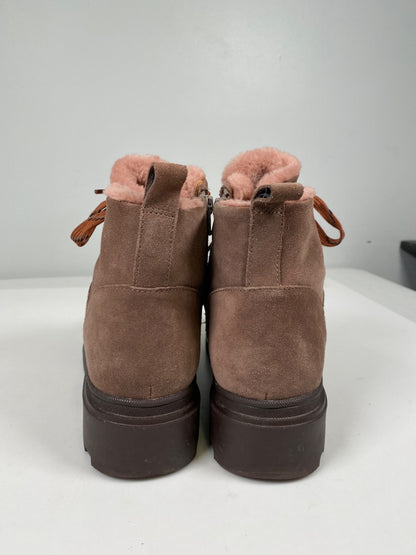 Naturalizer Women’s Brown/Pink Suede Julian Combat Boots - 9.5